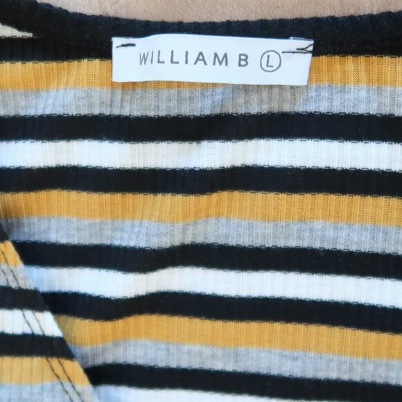 William B Striped Sleeveless Wrap Side Tie Top - Picture 6 of 7